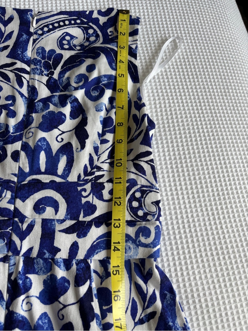 Ralph Lauren Blue and White Floral Print Dress Panel
